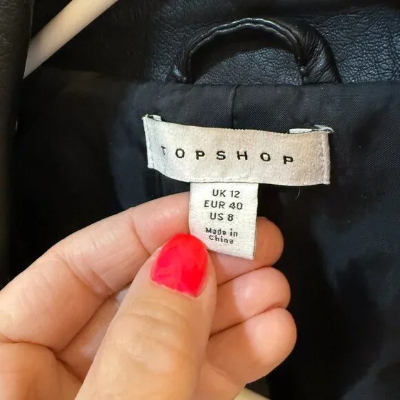 Topshop Size 8 Faux Leather Jacket - Picture 2 of 4
